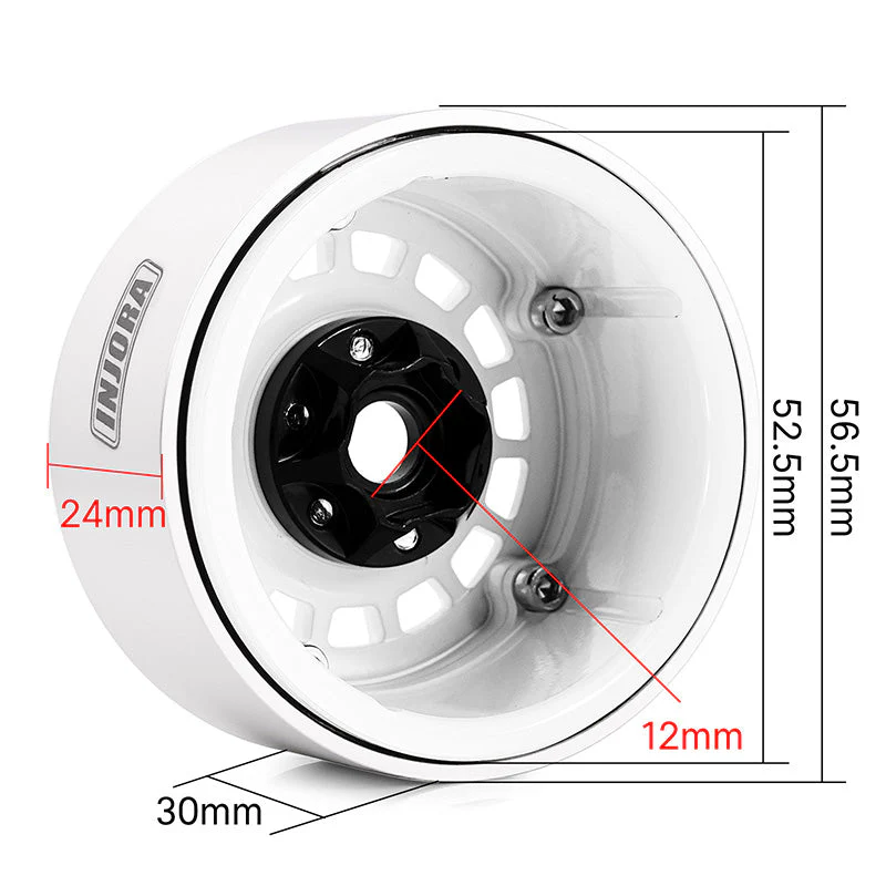 INJORA 1.9" CNC Aluminum Multi-spoke Wheels for 1/10 RC Crawlers (W1902) - Image 5
