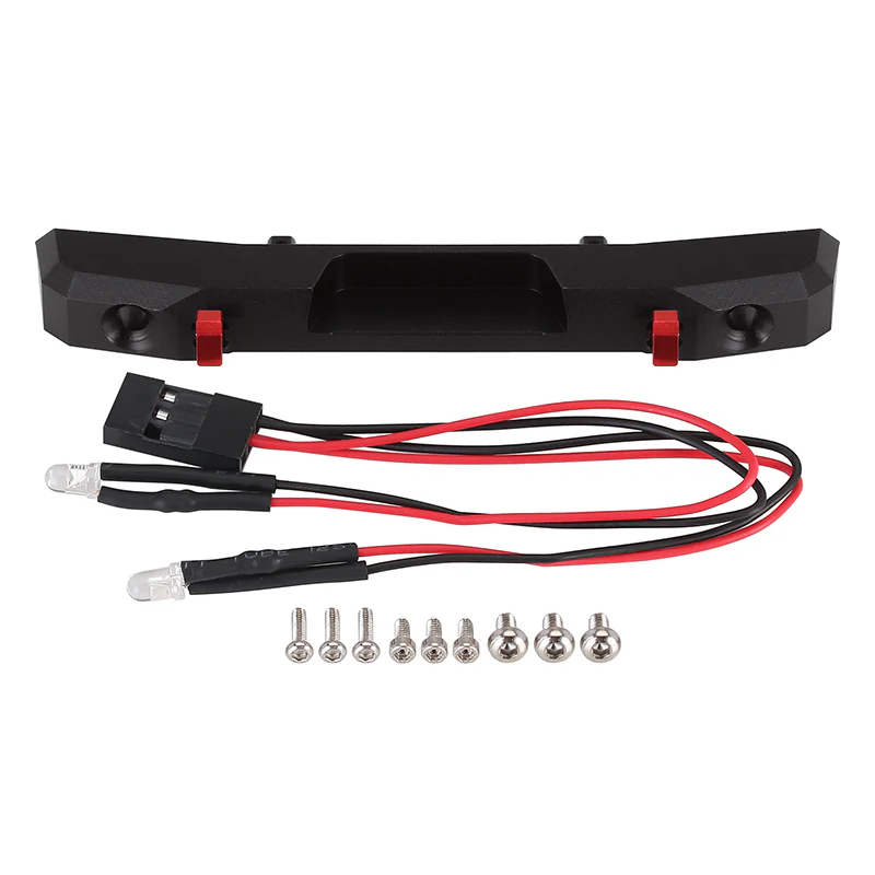 [Clearance Sale] INJORA CNC Aluminum Rear Bumper with Lights for SCX24 Jeep Wrangler JLU - Image 4
