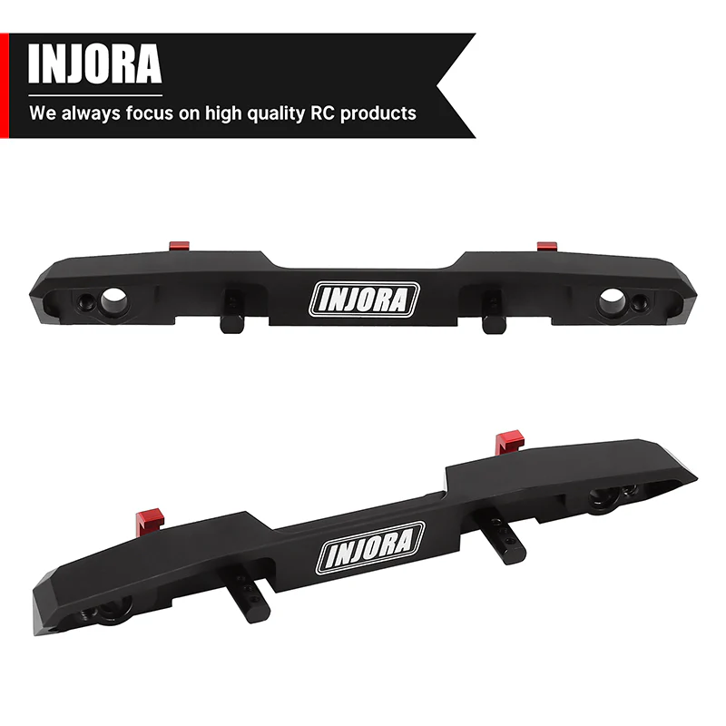 [Clearance Sale] INJORA CNC Aluminum Rear Bumper with Lights for SCX24 Jeep Wrangler JLU - Image 7