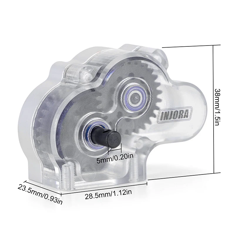 INJORA LCG Complete Transmission with Clear Cover for 1/10 SCX10 SCX10 II - Image 2