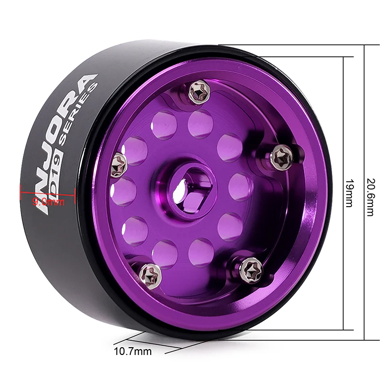 INJORA 0.7" D19 Aluminum Wheels for 1/30 SCX30 (W7008) - Image 7