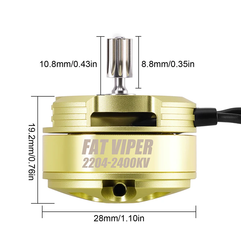 INJORA Gold Fat Viper 2204 Brushless Outrunner Motor for 1/18 TRX4M - Image 4