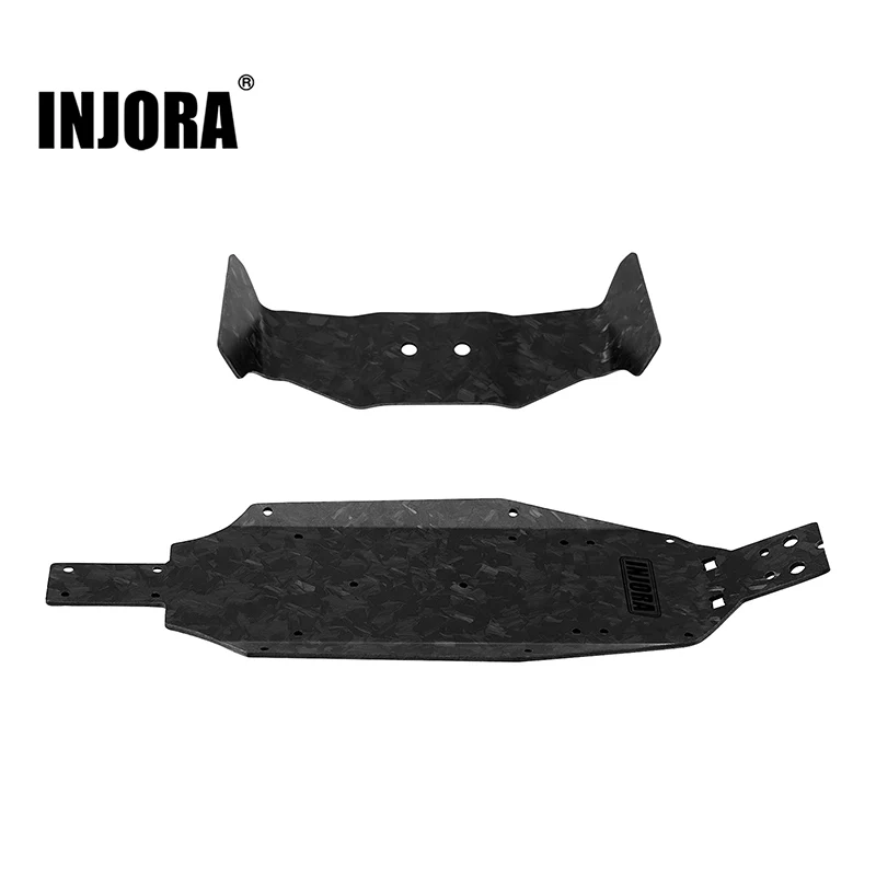 INJORA Forged Carbon Fiber Chassis & Rear Wing for 1/24 Losi Micro-B