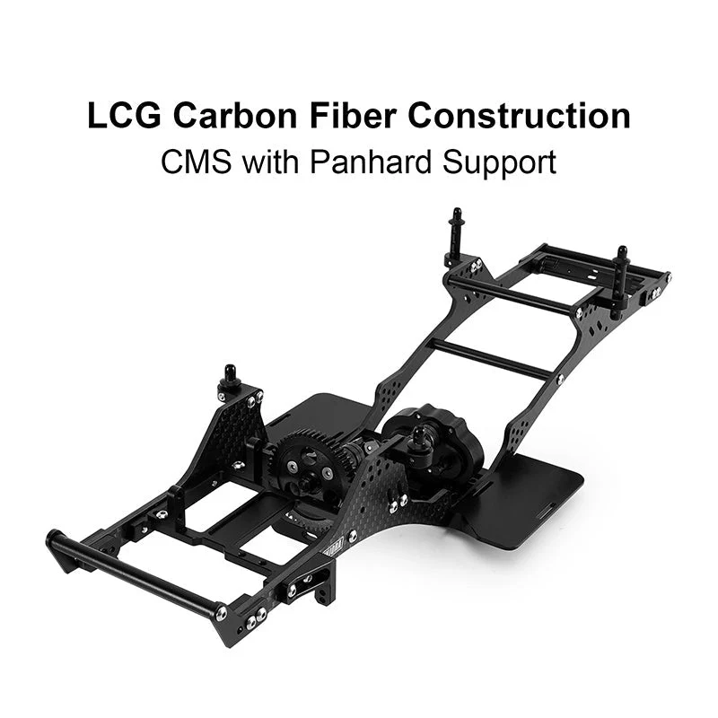 INJORA Front Mounted Transmission LCG Carbon Fiber Chassis Kit for 1/10 RC Crawlers (INC-10F) - Image 6