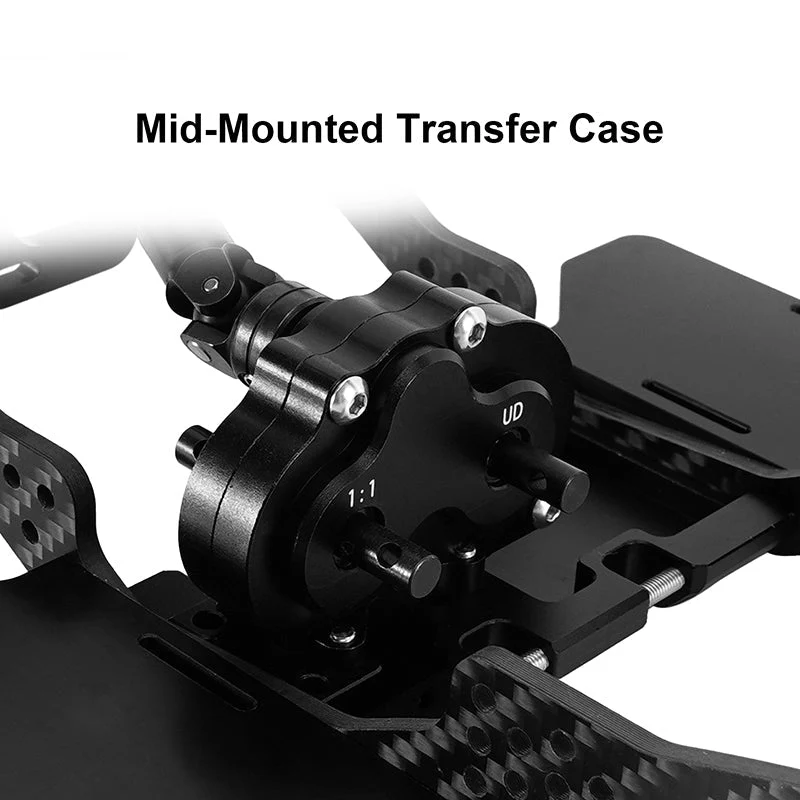 INJORA Front Mounted Transmission LCG Carbon Fiber Chassis Kit for 1/10 RC Crawlers (INC-10F) - Image 8