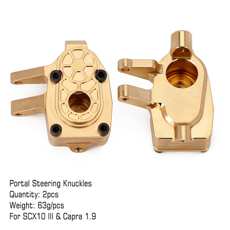 [Germany Clearance Deal] INJORA Heavy Duty Brass Portal Steering Knuckle for Axial SCX10 III Capra 1.9
