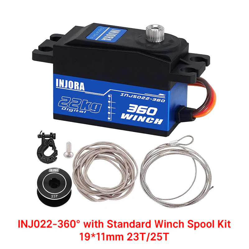 INJORA INJS022-360 22KG Low-Profile Brushed Servo Winch for 1/10 RC Crawler - Image 14