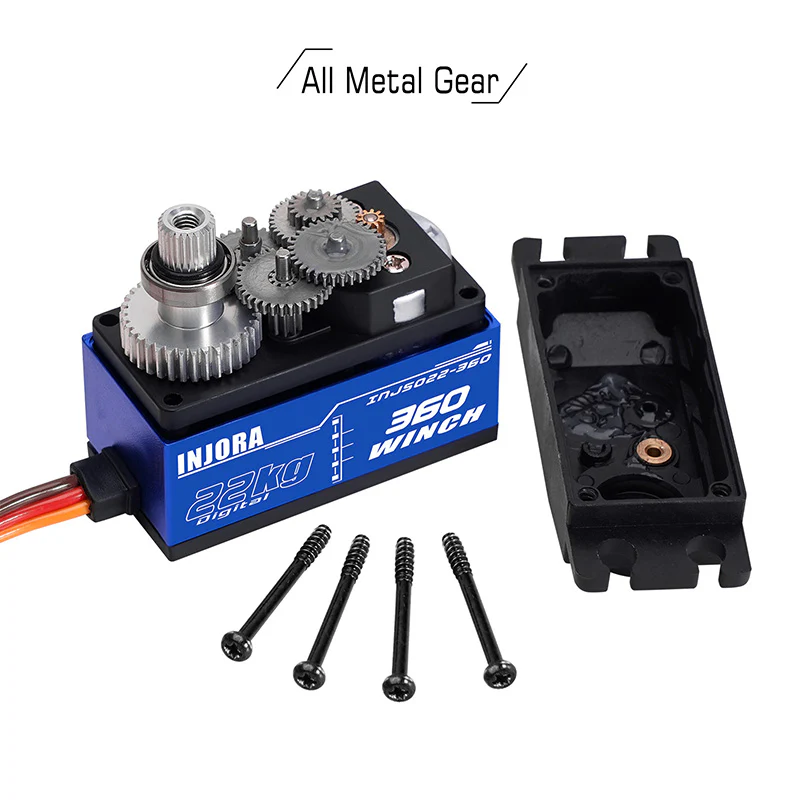 INJORA INJS022-360 22KG Low-Profile Brushed Servo Winch for 1/10 RC Crawler - Image 6