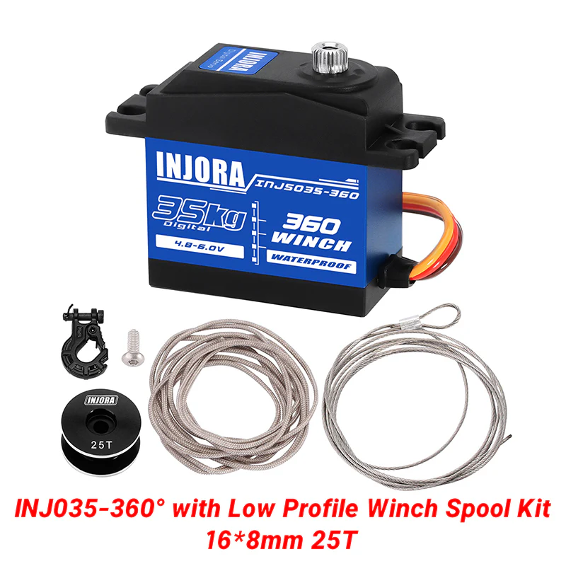 INJORA INJS035-360 35KG Servo 360° Steering Winch Spool for SCX10 PRO - Image 6