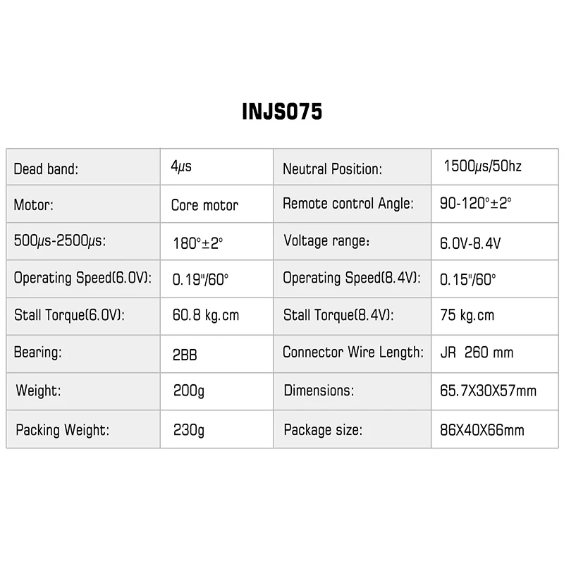 INJORA INJS075 75KG Super Torque Digital Servo for 1/5 RC Car BAJA RC Truck Parts - Image 4