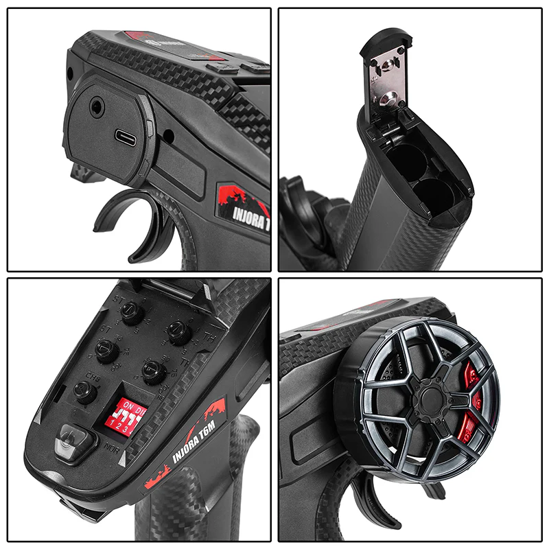INJORA T6M 2.4GHz Transmitter with 6CH Receiver for 1/24 1/18 RC Cars - Image 5