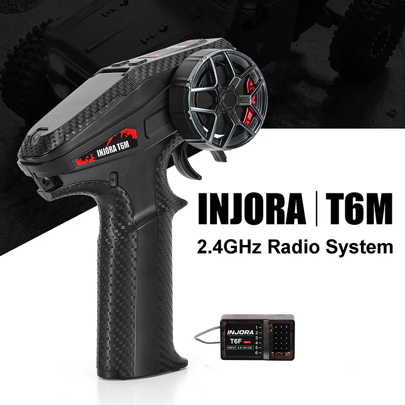 INJORA T6M 2.4GHz Transmitter with 6CH Receiver for 1/24 1/18 RC Cars - Image 7