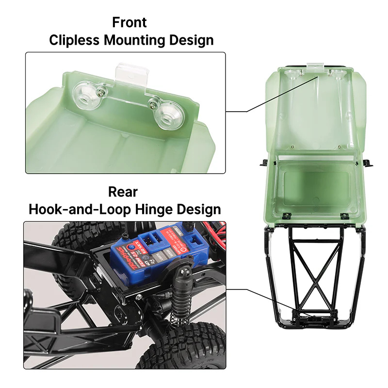 INJORA IR40-18 Half Truck Body for 1/18 TRX4M Defender Bronco - Image 43