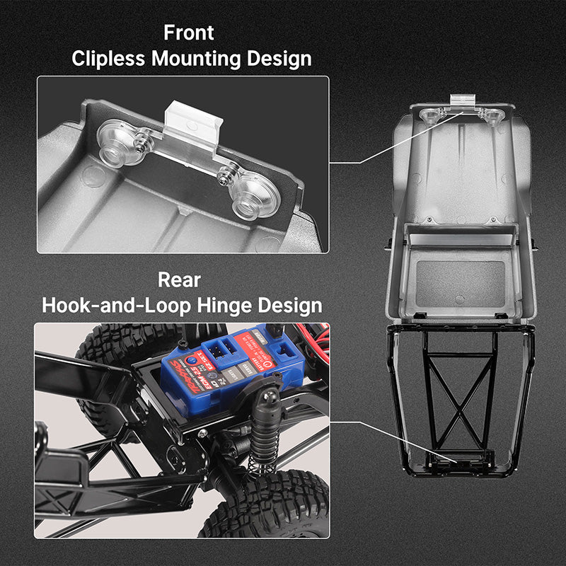 INJORA IR40-18 Half Truck Body for 1/18 TRX4M Defender Bronco - Image 11