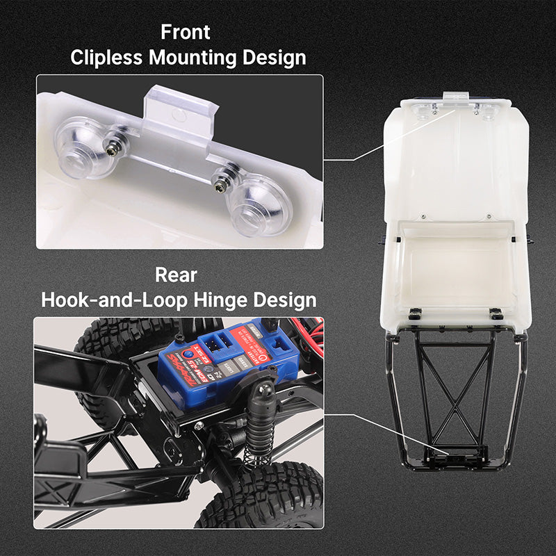 [US Warehouse] INJORA IR40 Half Truck Hard Plastic Body with Cage for 1/18 TRX4M Defender Bronco - Image 42