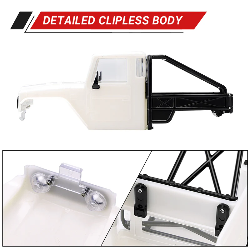 [US Warehouse] INJORA IR40 Half Truck Hard Plastic Body with Cage for 1/18 TRX4M Defender Bronco - Image 47