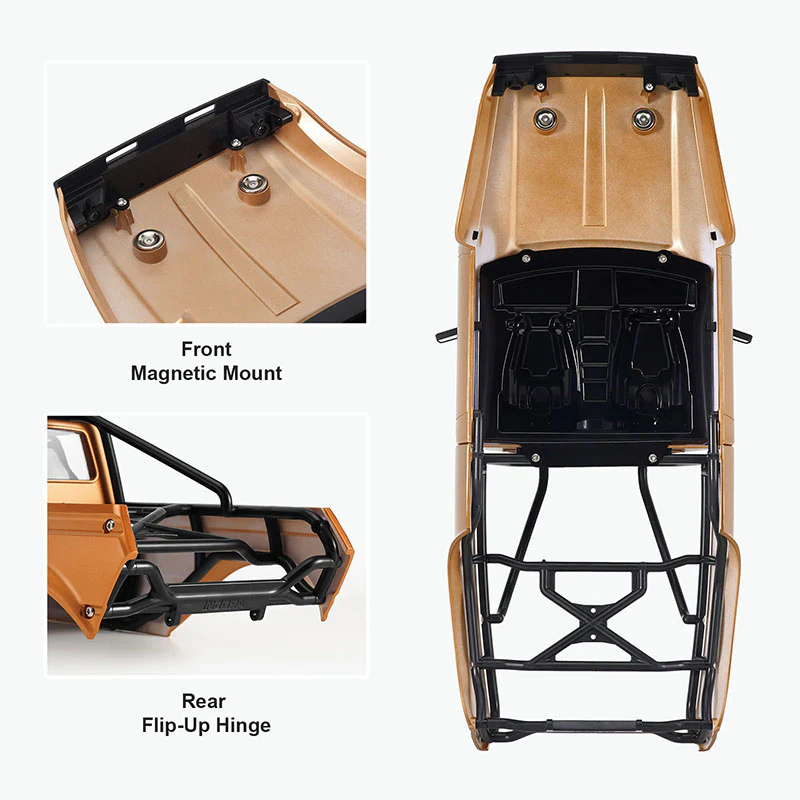 INJORA IR60-10 Hard Body with Interior & Bed Cage for 1/10 RC Crawler - Image 15