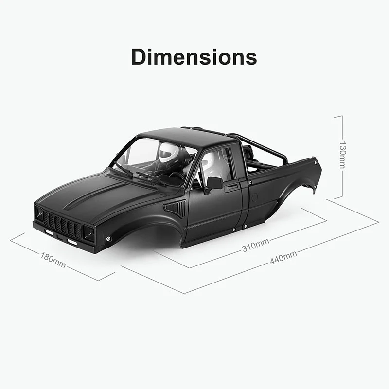 INJORA IR60-10 Hard Body with Interior & Bed Cage for 1/10 RC Crawler - Image 30