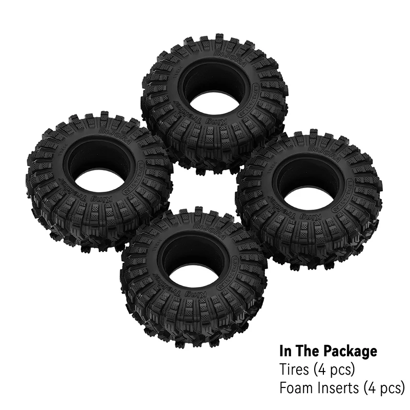 INJORA 1.55" 95*34.5mm King Trekker A/T Tires (T1514) (4) - Image 6