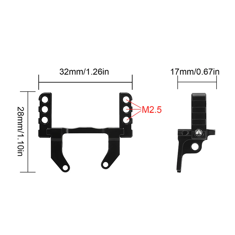 INJORA Lay Down Servo Mount & Steering Links for 1/18 TRX4M Stock Axle - Image 5