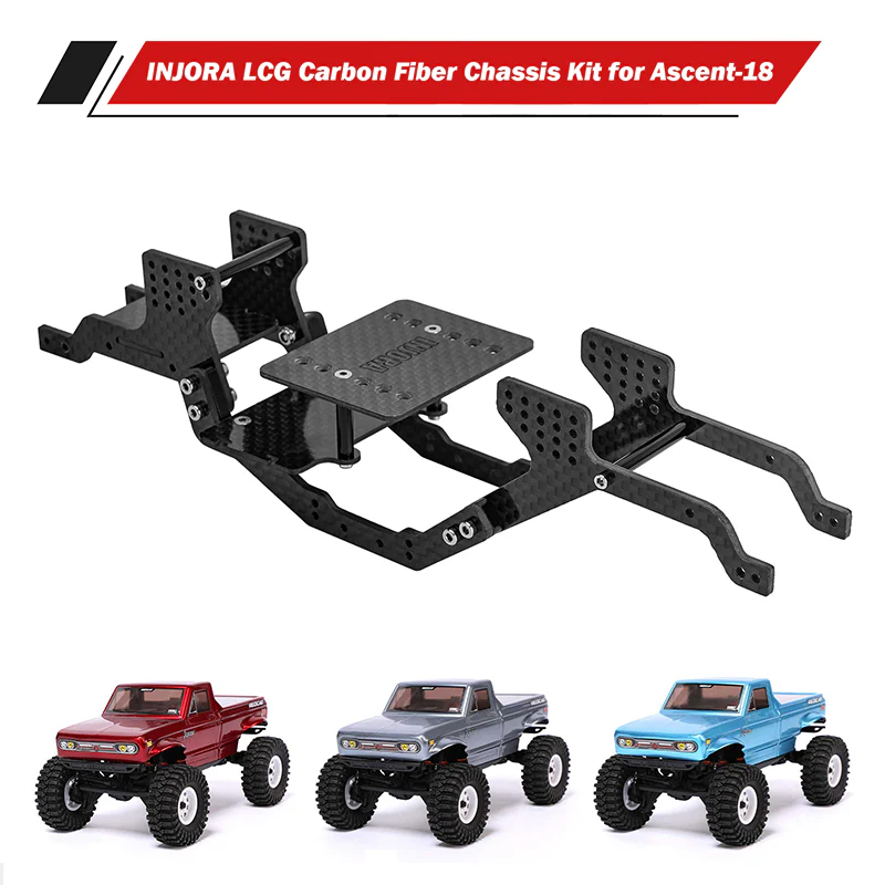 INJORA LCG Carbon Fiber Chassis Kit for 1/18 Redcat Ascent-18 - Image 3