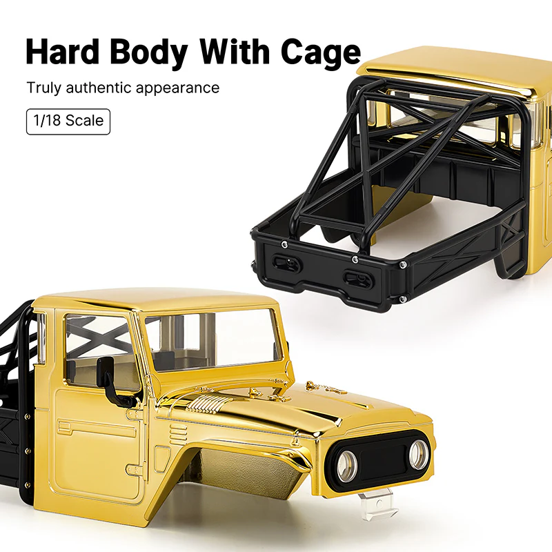 INJORA Limited Edition IR40-18 Half Truck Body for 1/18 TRX4M Defender Bronco (Gold) - Image 3
