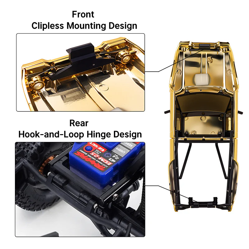 INJORA Limited Edition IR60-18 Body for 1/18 TRX4M (Gold) - Image 4