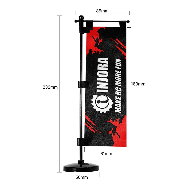 INJORA 1/18 LOGO Brand Display Flag with Stand - Image 4
