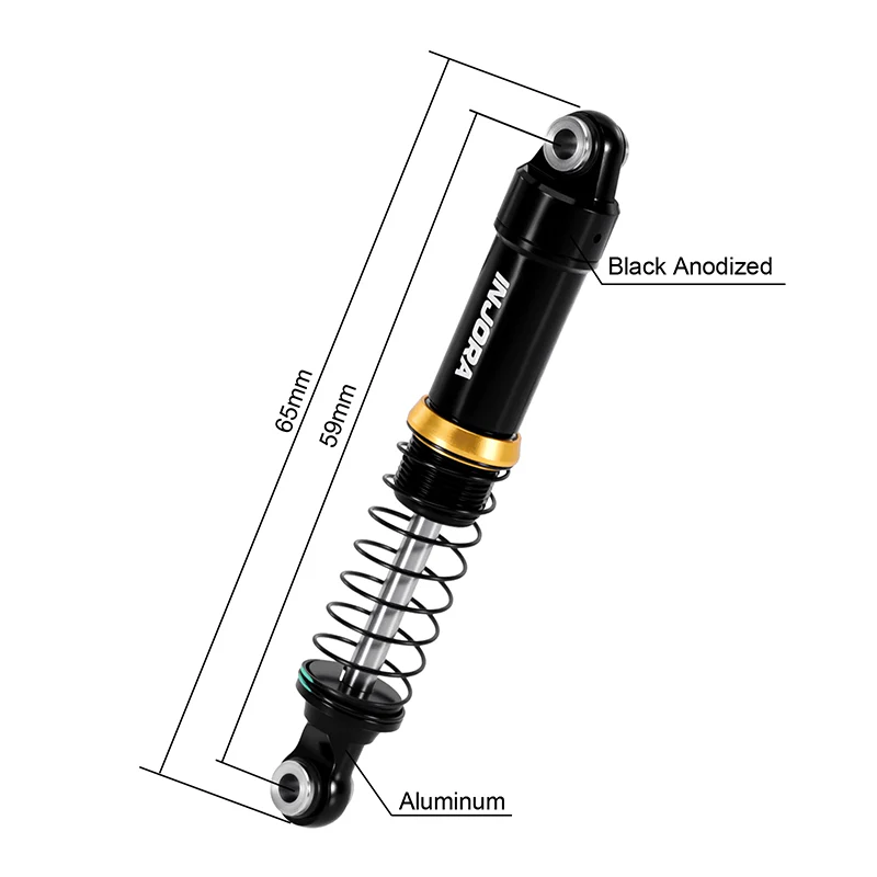 INJORA LS 59mm Aluminum Oil Shocks for 1/18 Redcat Ascent-18 HPI Venture18 - Image 13