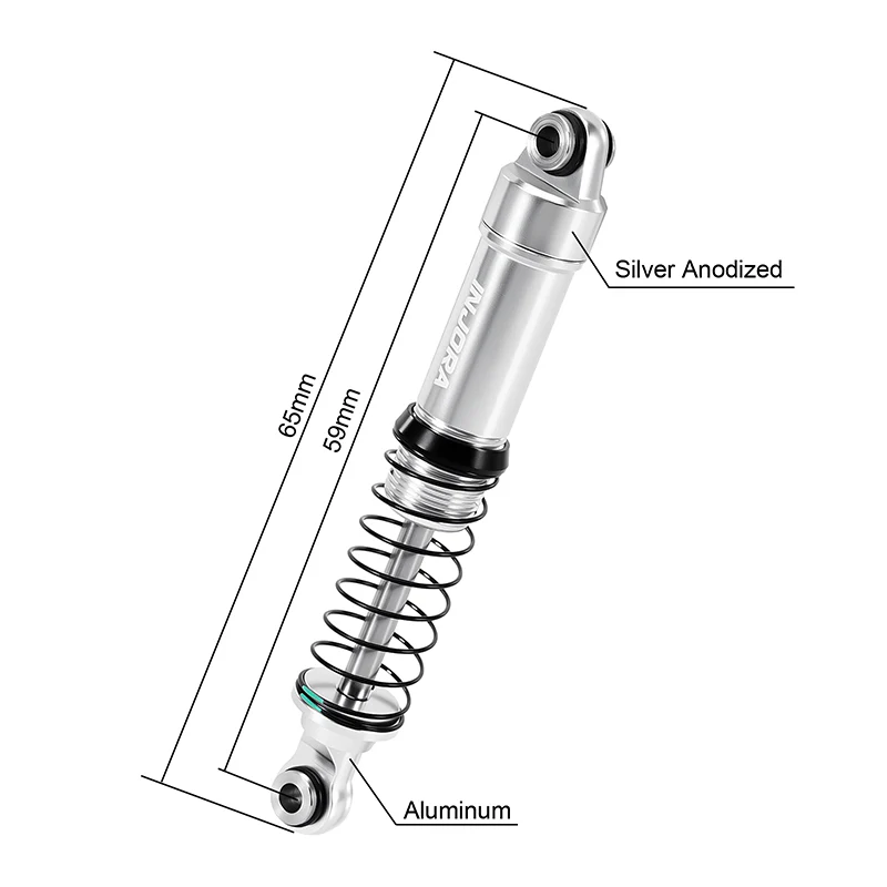 INJORA LS 59mm Aluminum Oil Shocks for 1/18 TRX4M - Image 5