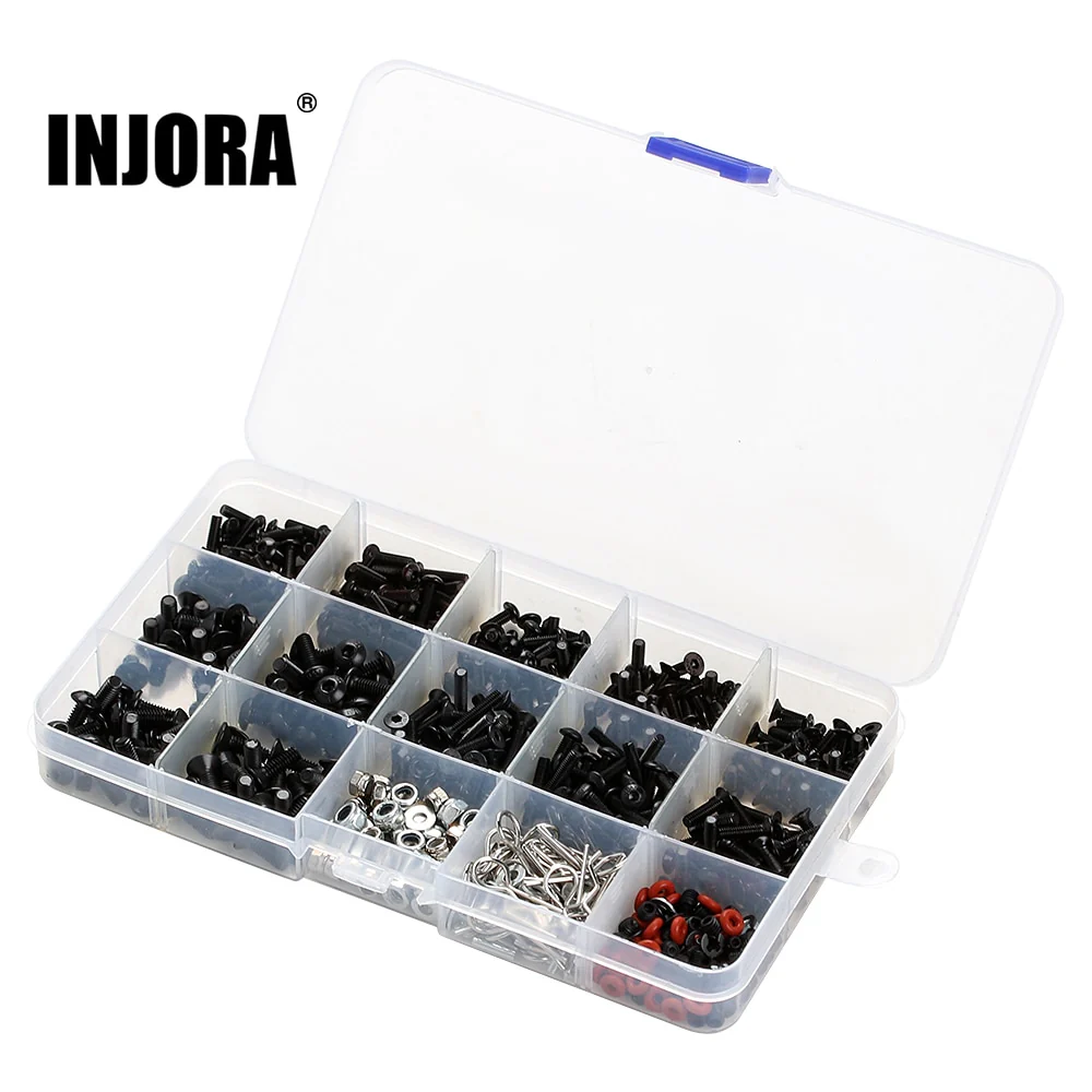 [US Warehouse] INJORA M3 M4 Metal Screws Nuts Box for 1/10 RC Crawler