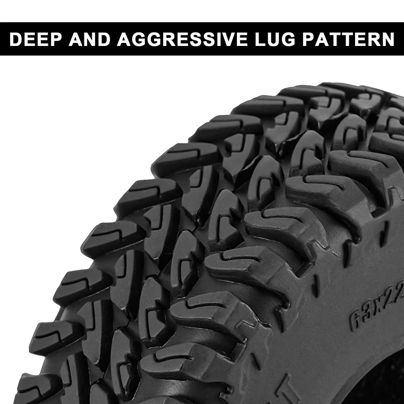 INJORA 1.0" 63*22mm MAVERIX M/T Tires (T1025) (4) - Image 3