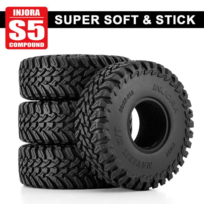 INJORA 1.0" 63*22mm MAVERIX M/T Tires (T1025) (4) - Image 5