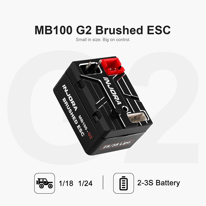 INJORA MB100 G2 Brushed ESC 40A for 1/24 1/18 RC Crawlers - Image 5