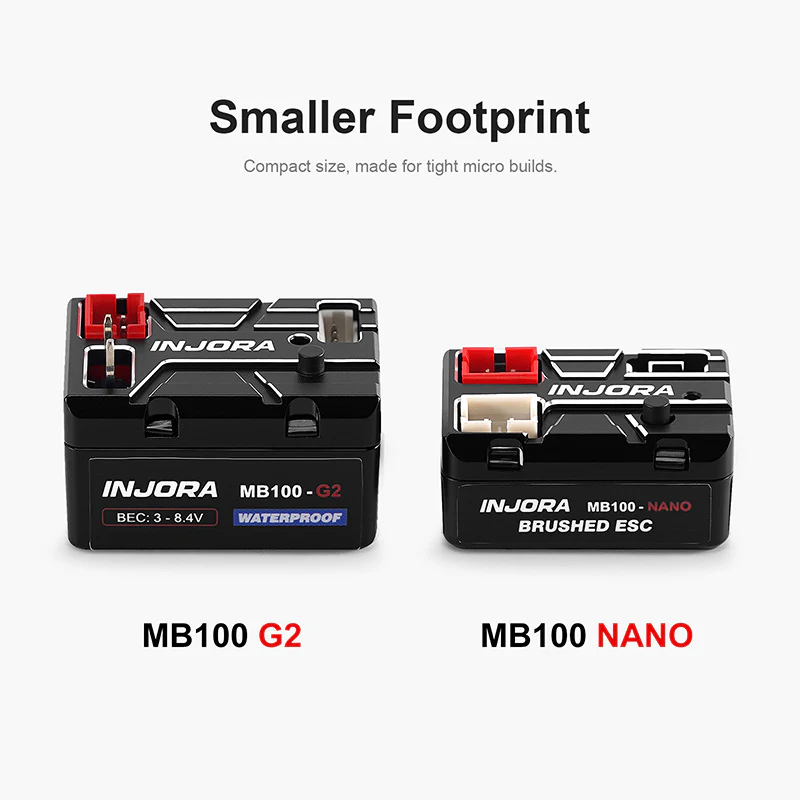 INJORA MB100 NANO Brushed ESC 15A for 1/24 1/30 1/32 RC Crawlers - Image 6