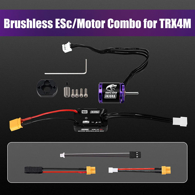 INJORA MBL32 G2 Waterproof Brushless ESC & 1721 Purple Viper Motor for 1/18 TRX4M Ascent-18 - Image 6
