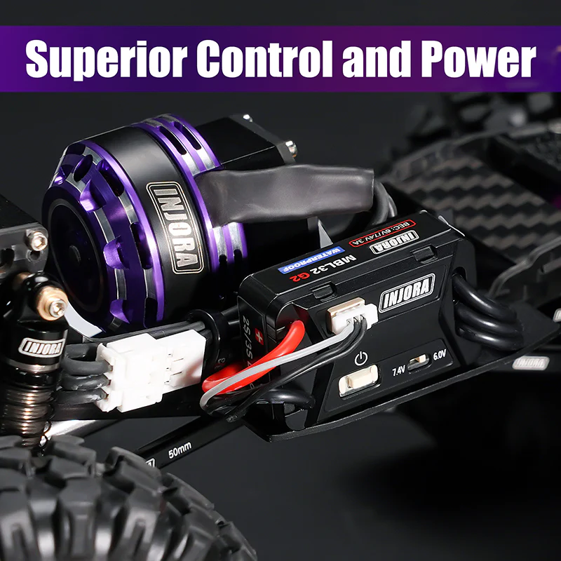 INJORA MBL32 G2 Waterproof Brushless ESC & 2204 Fat Viper Motor for 1/24 SCX24 Upgrade - Image 5