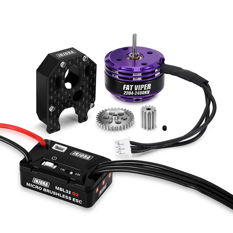 INJORA MBL32 G2 Waterproof Brushless ESC & 2204 Fat Viper Motor for 1/24 SCX24 Upgrade - Image 8
