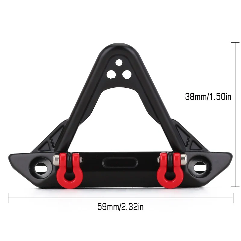 INJORA Metal Front Stinger Bumper with Lights for SCX24 Jeep Wrangler Gladiator - Image 3