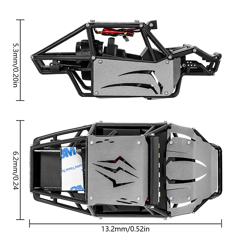 INJORA Nylon Rock Buggy Body with Metal Spider Panels for 1/24 SCX24 - Image 14