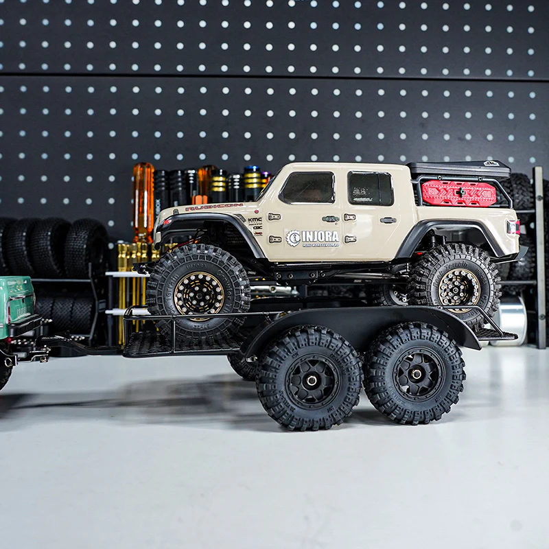 INJORA Metal Trailer with Aluminum Hitch Mount for 1/24 Axial SCX24 - Image 5