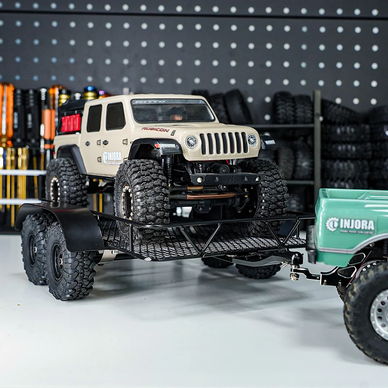 INJORA Metal Trailer with Aluminum Hitch Mount for 1/24 Axial SCX24 - Image 6
