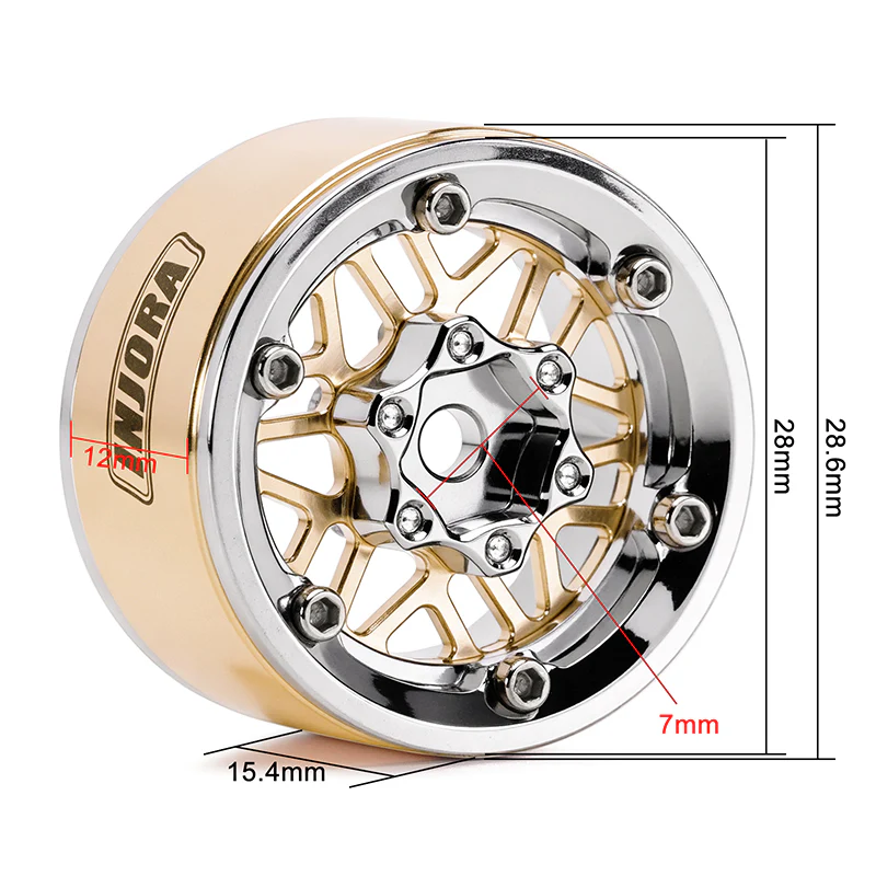INJORA 1.0" ModuWheel -4.4mm Offset Wheels for Micro Crawlers (MW1014) - Image 4