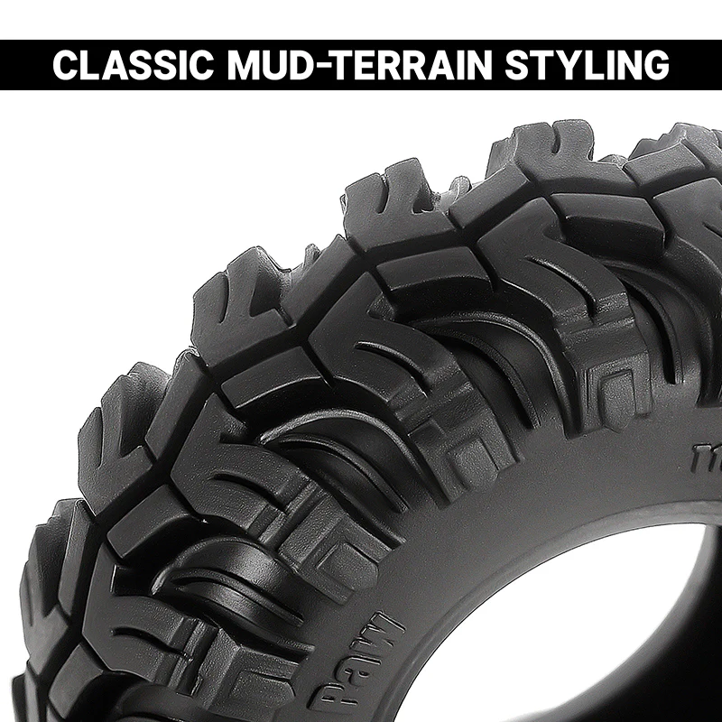 INJORA 1.0" 52*19mm Mud Paw M/T Tires (T1022) (4) - Image 3