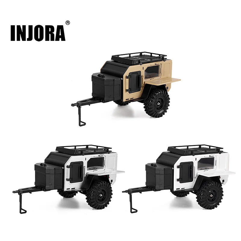 [US Warehouse] INJORA Off-Road Camping Trailer for 1/18 1/24 RC Crawlers TRX4M SCX24