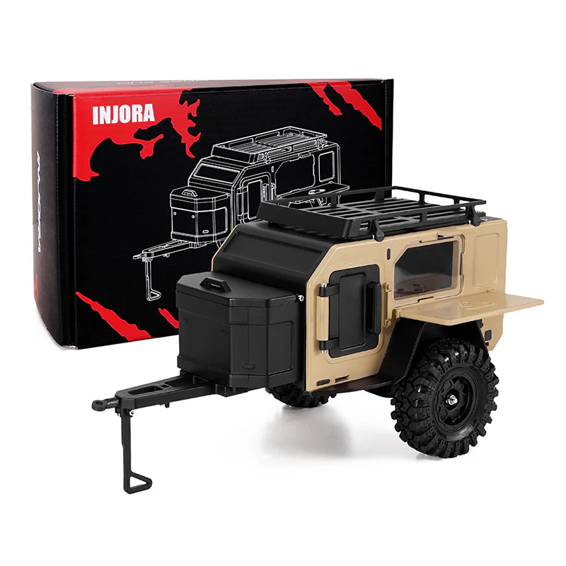 INJORA Off-Road Camping Trailer for 1/18 1/24 RC Crawlers TRX4M SCX24 - Image 2