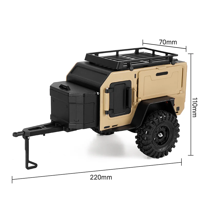 INJORA Off-Road Camping Trailer for 1/18 1/24 RC Crawlers TRX4M SCX24 - Image 4