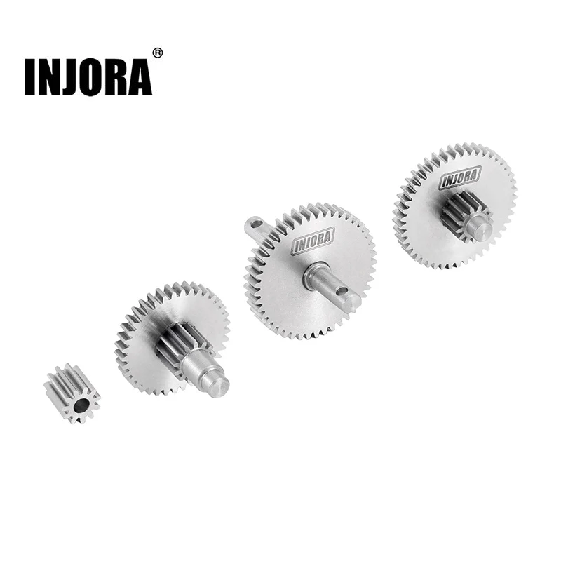 [US Warehouse] INJORA Overdrive Underdrive Stainless Steel Transmission Gear Set for 1/18 TRX4M