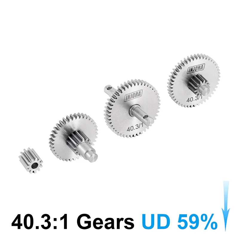 [US Warehouse] INJORA Overdrive Underdrive Stainless Steel Transmission Gear Set for 1/18 TRX4M - Image 2