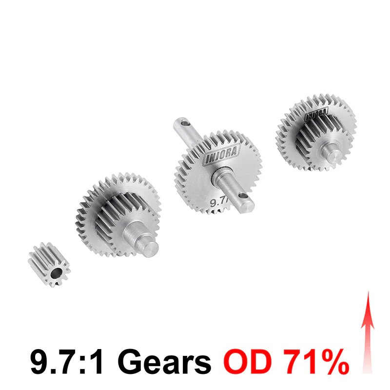 [US Warehouse] INJORA Overdrive Underdrive Stainless Steel Transmission Gear Set for 1/18 TRX4M - Image 20